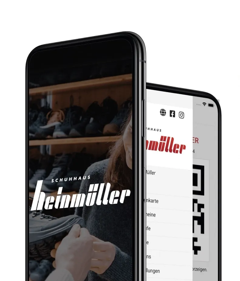 Heinmüller Bonus-App auf zwei Smartphones